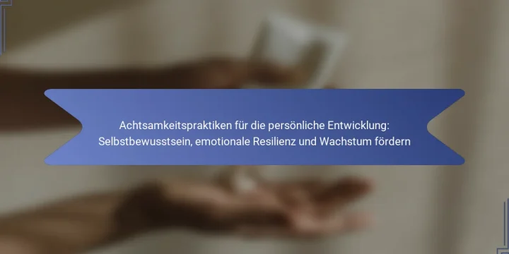Achtsamkeitspraktiken für die persönliche Entwicklung: Selbstbewusstsein, emotionale Resilienz und Wachstum fördern