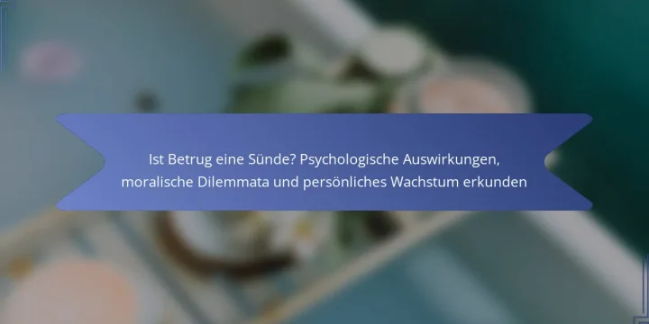 Ist Betrug eine Sünde? Psychologische Auswirkungen, moralische Dilemmata und persönliches Wachstum erkunden