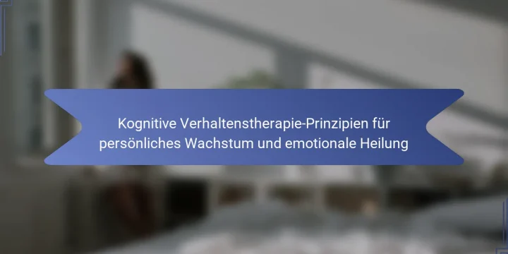 Kognitive Verhaltenstherapie-Prinzipien für persönliches Wachstum und emotionale Heilung
