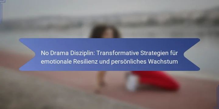 No Drama Disziplin: Transformative Strategien für emotionale Resilienz und persönliches Wachstum