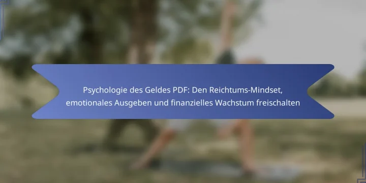 Psychologie des Geldes PDF: Den Reichtums-Mindset, emotionales Ausgeben und finanzielles Wachstum freischalten