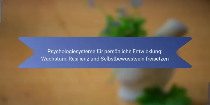 Psychologiesysteme für persönliche Entwicklung: Wachstum, Resilienz und Selbstbewusstsein freisetzen