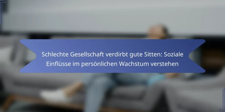Schlechte Gesellschaft verdirbt gute Sitten: Soziale Einflüsse im persönlichen Wachstum verstehen
