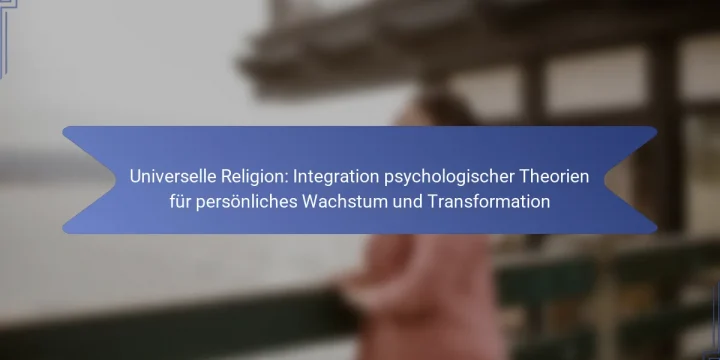 Universelle Religion: Integration psychologischer Theorien für persönliches Wachstum und Transformation