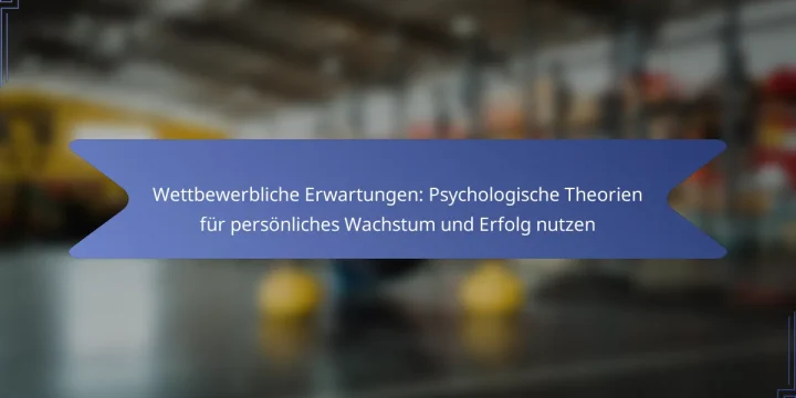 Wettbewerbliche Erwartungen: Psychologische Theorien für persönliches Wachstum und Erfolg nutzen
