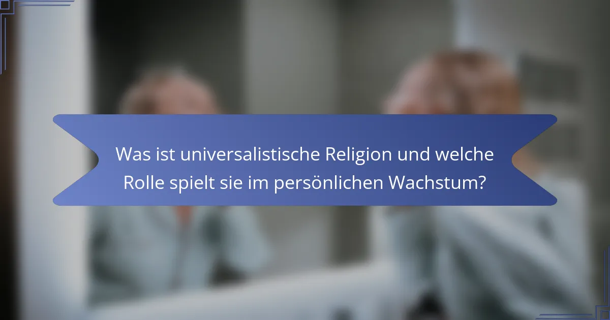 Was ist universalistische Religion und welche Rolle spielt sie im persönlichen Wachstum?