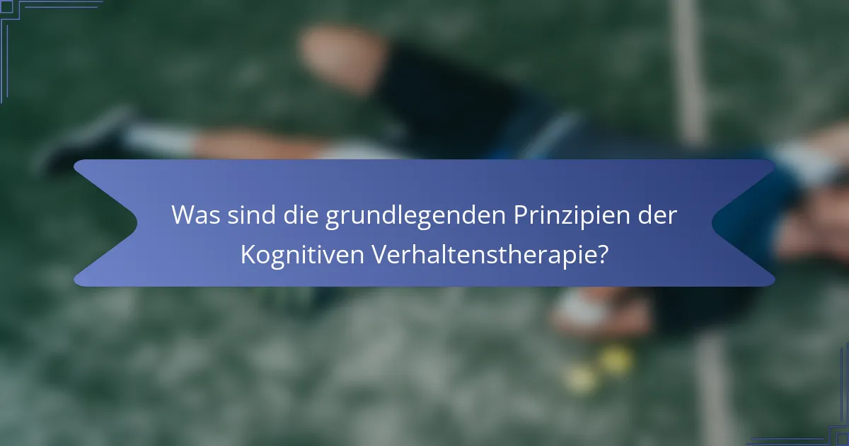 Was sind die grundlegenden Prinzipien der Kognitiven Verhaltenstherapie?