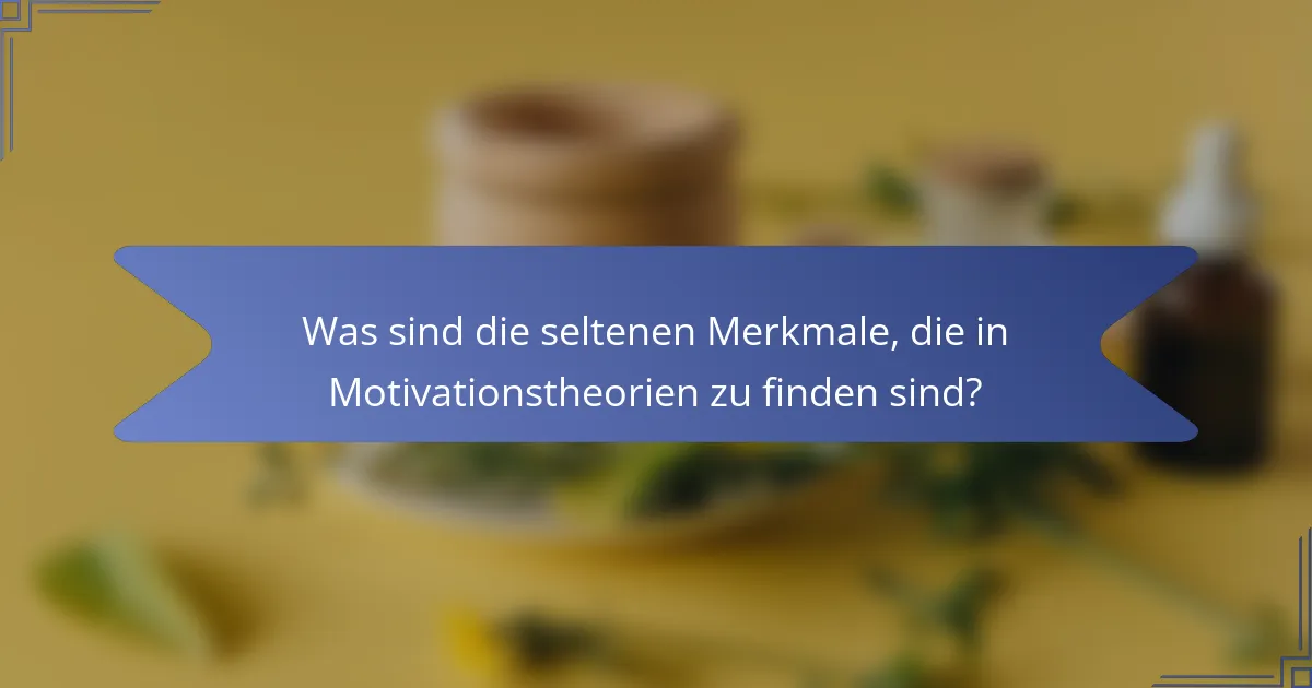 Was sind die seltenen Merkmale, die in Motivationstheorien zu finden sind?