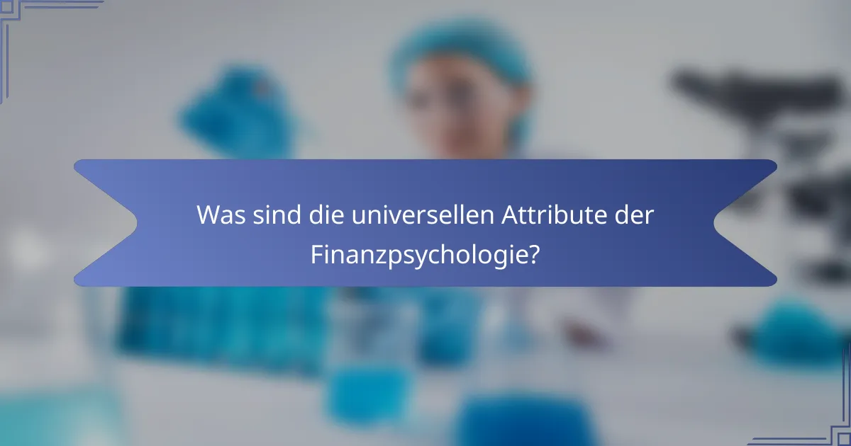 Was sind die universellen Attribute der Finanzpsychologie?