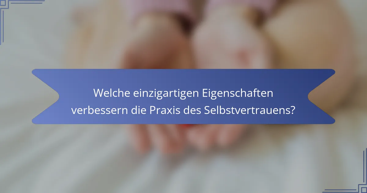 Welche einzigartigen Eigenschaften verbessern die Praxis des Selbstvertrauens?