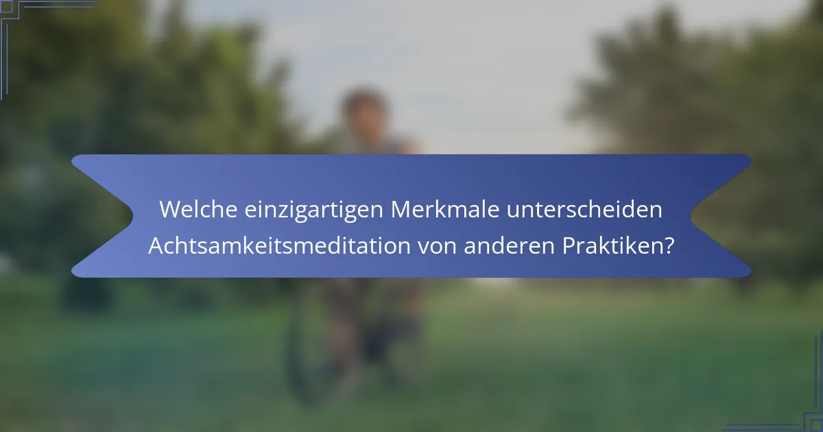 Welche einzigartigen Merkmale unterscheiden Achtsamkeitsmeditation von anderen Praktiken?
