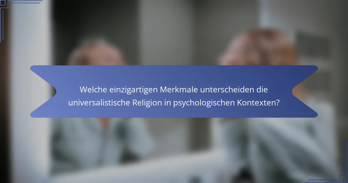 Welche einzigartigen Merkmale unterscheiden die universalistische Religion in psychologischen Kontexten?