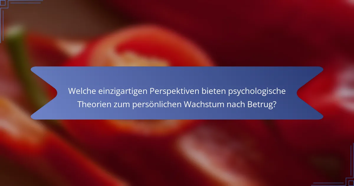 Welche einzigartigen Perspektiven bieten psychologische Theorien zum persönlichen Wachstum nach Betrug?