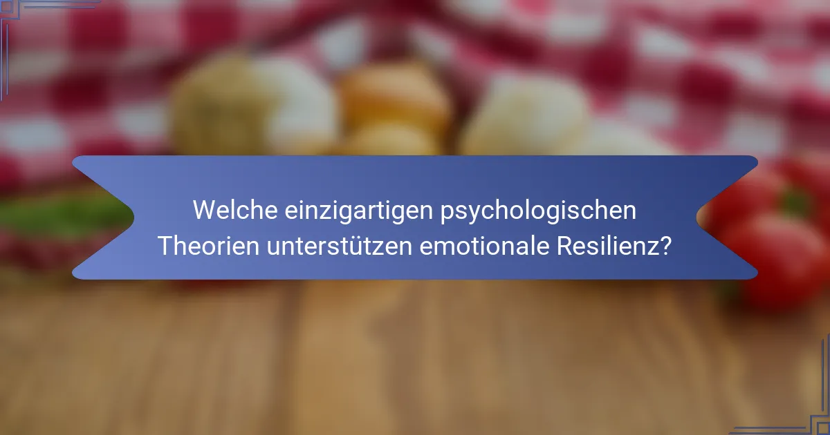 Welche einzigartigen psychologischen Theorien unterstützen emotionale Resilienz?
