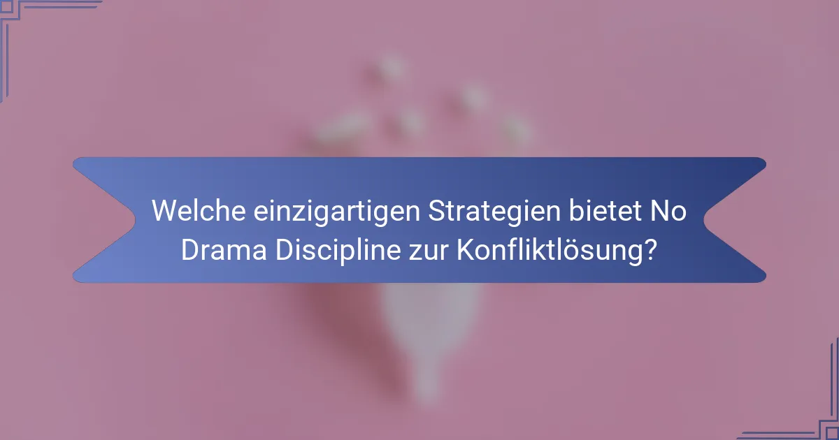 Welche einzigartigen Strategien bietet No Drama Discipline zur Konfliktlösung?