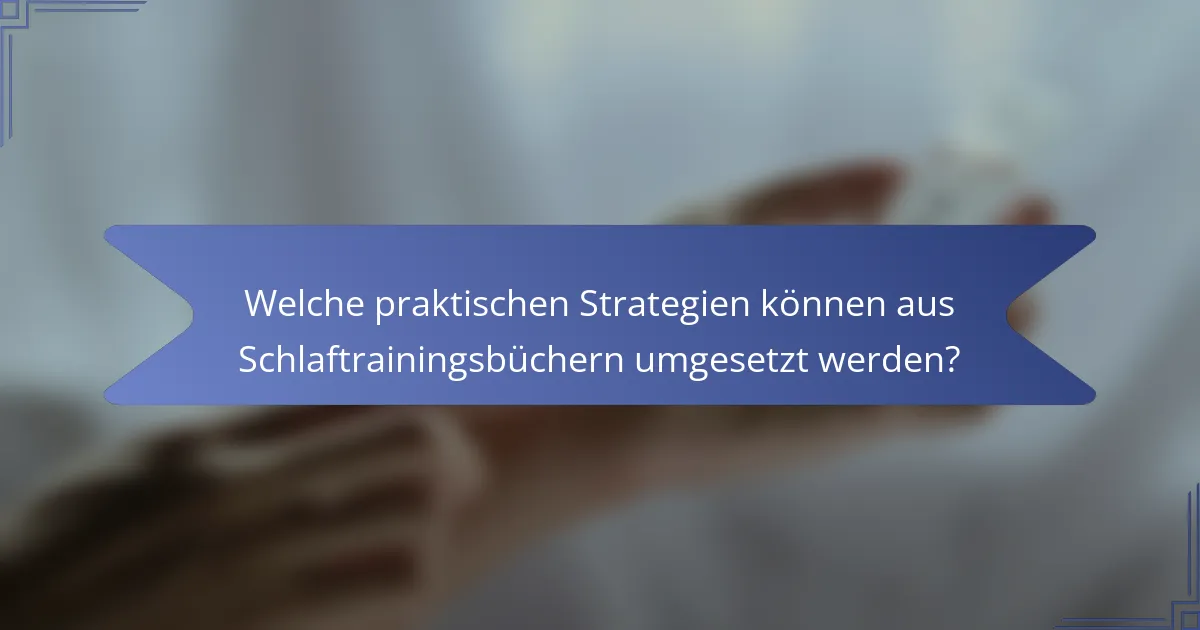 Welche praktischen Strategien können aus Schlaftrainingsbüchern umgesetzt werden?
