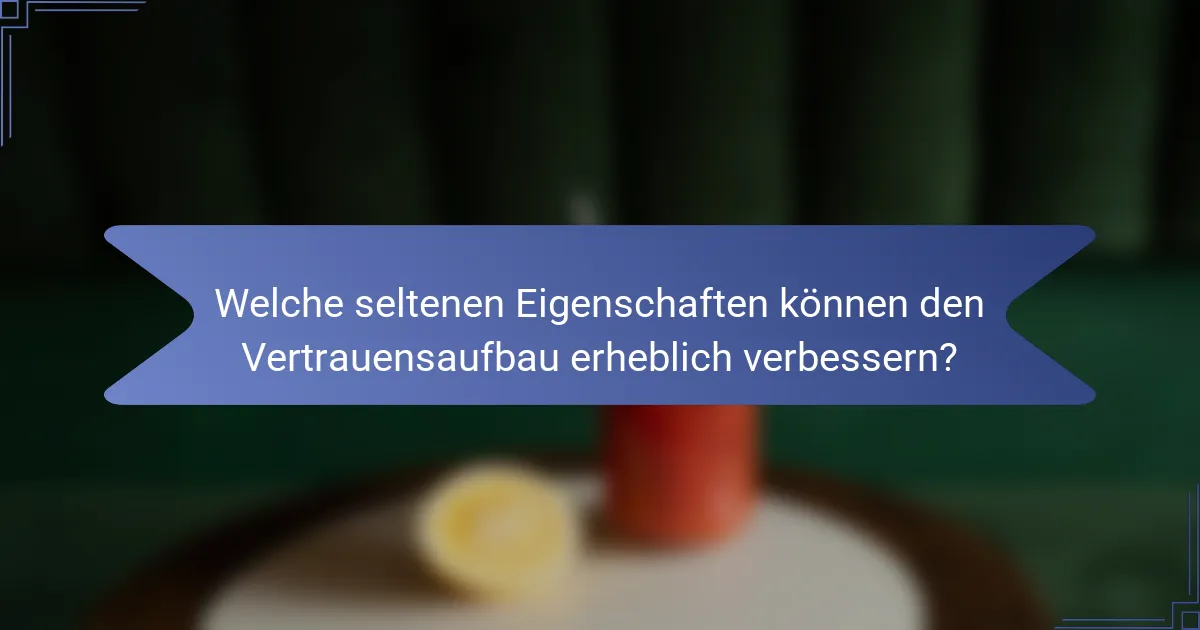 Welche seltenen Eigenschaften können den Vertrauensaufbau erheblich verbessern?