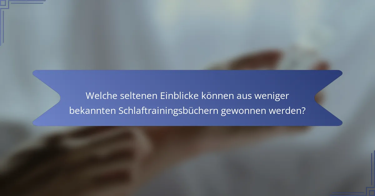 Welche seltenen Einblicke können aus weniger bekannten Schlaftrainingsbüchern gewonnen werden?