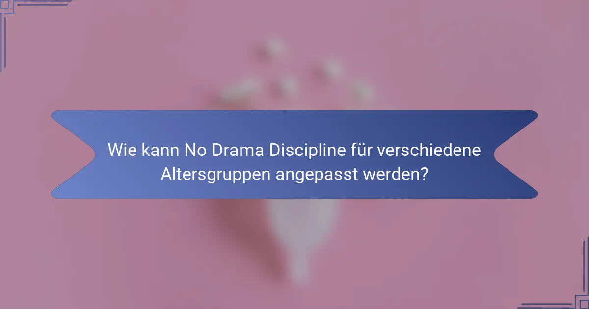 Wie kann No Drama Discipline für verschiedene Altersgruppen angepasst werden?