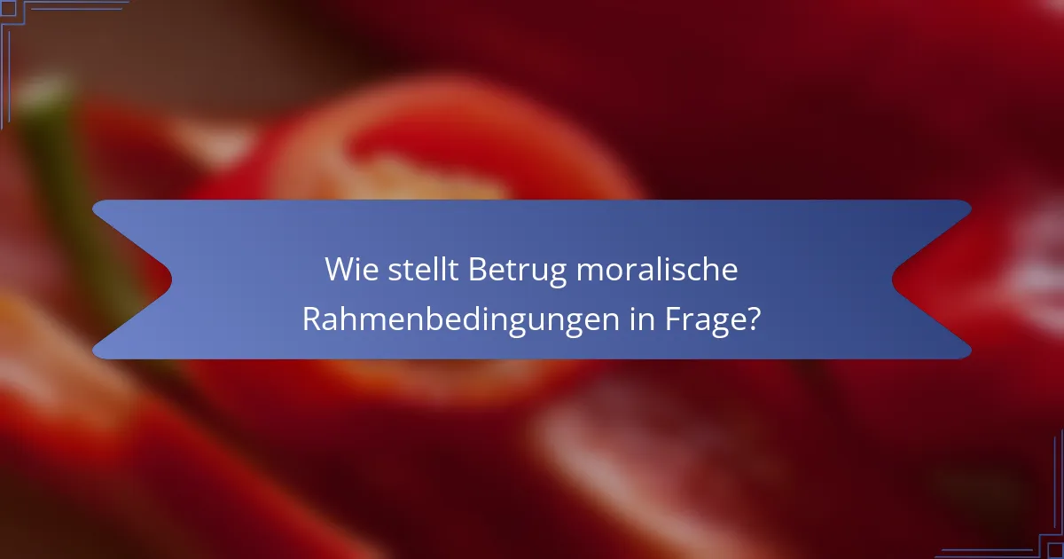 Wie stellt Betrug moralische Rahmenbedingungen in Frage?